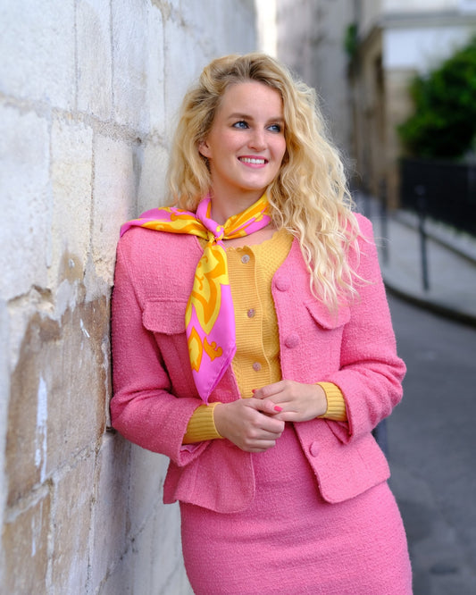 Vintage Roze bouclé rok - S - Petit Paris Vintage