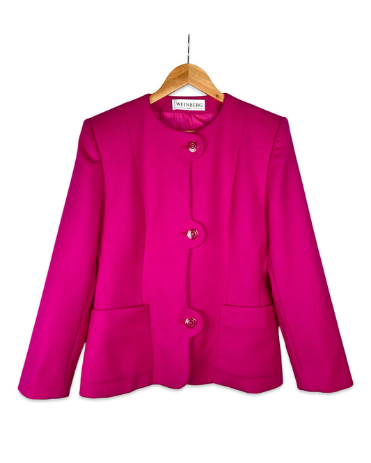 Fuchsia wollen blazer - M