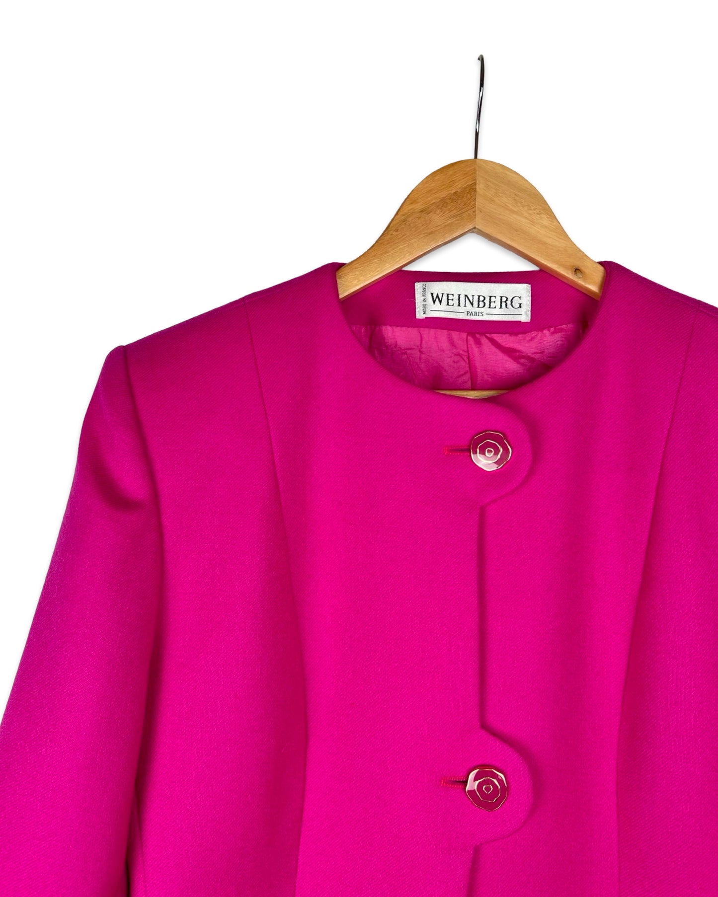 Fuchsia wollen blazer - M