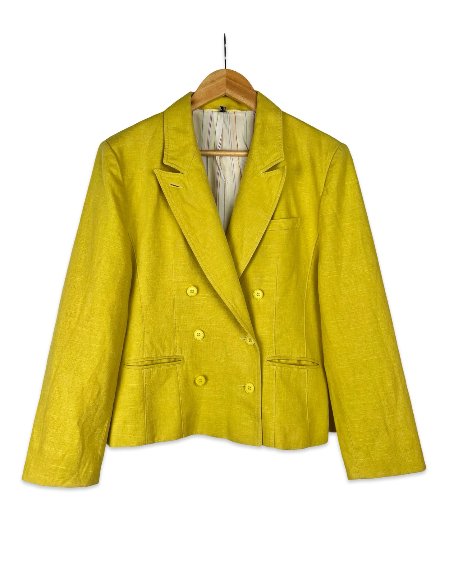 Lime doublebreasted blazer - S