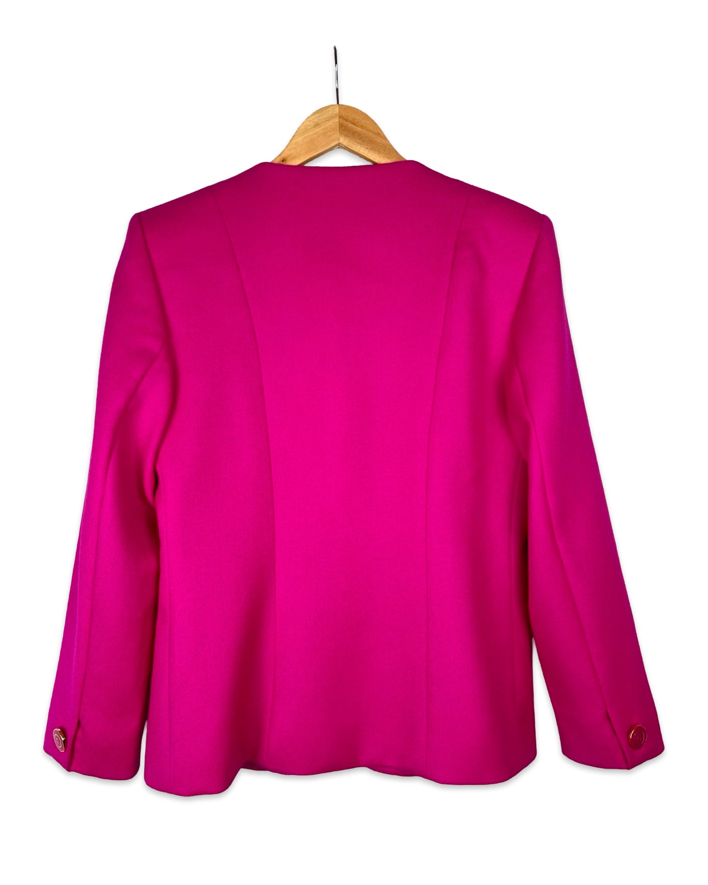 Fuchsia wollen blazer - M