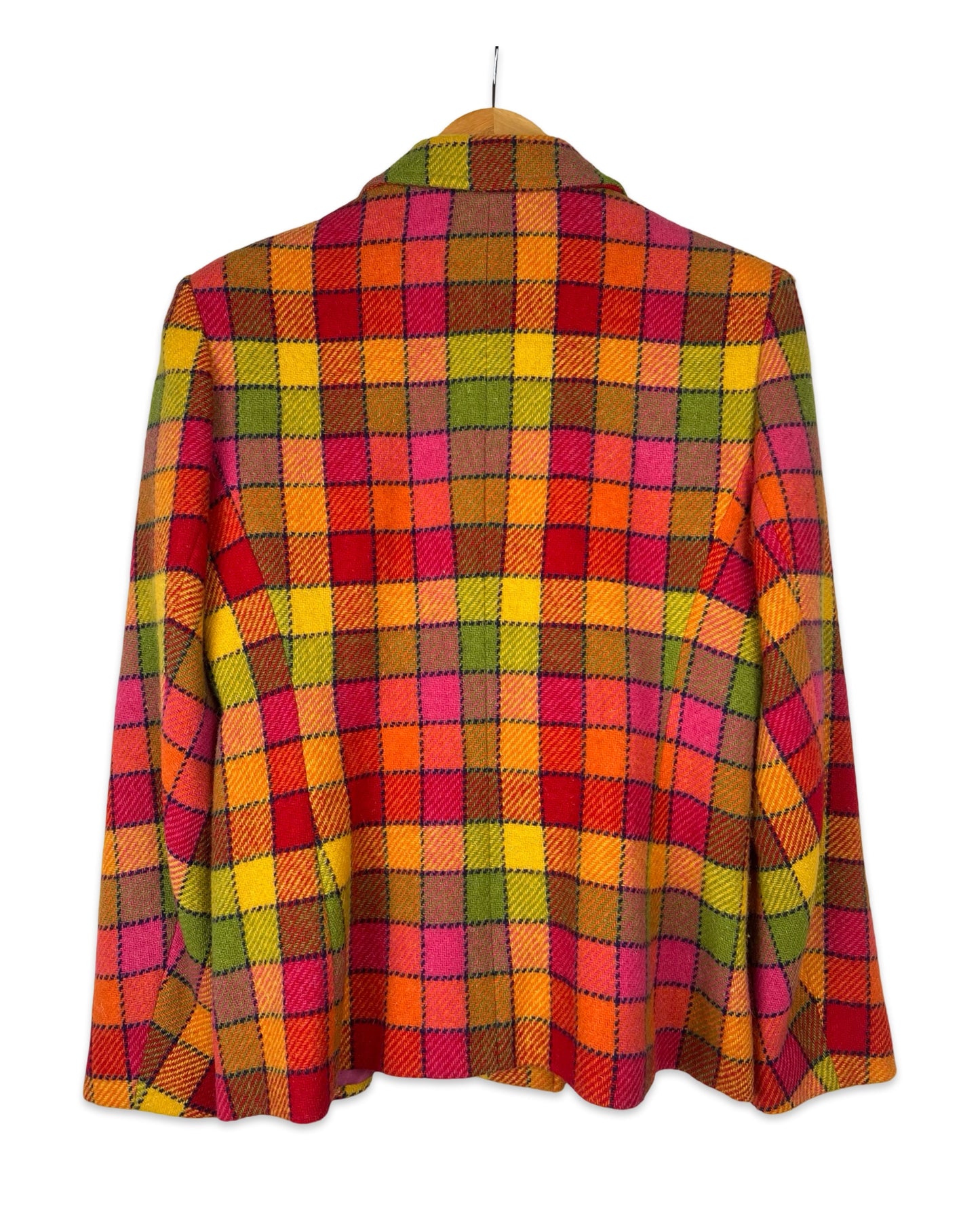 Multicolor geruite vintage blazer - M