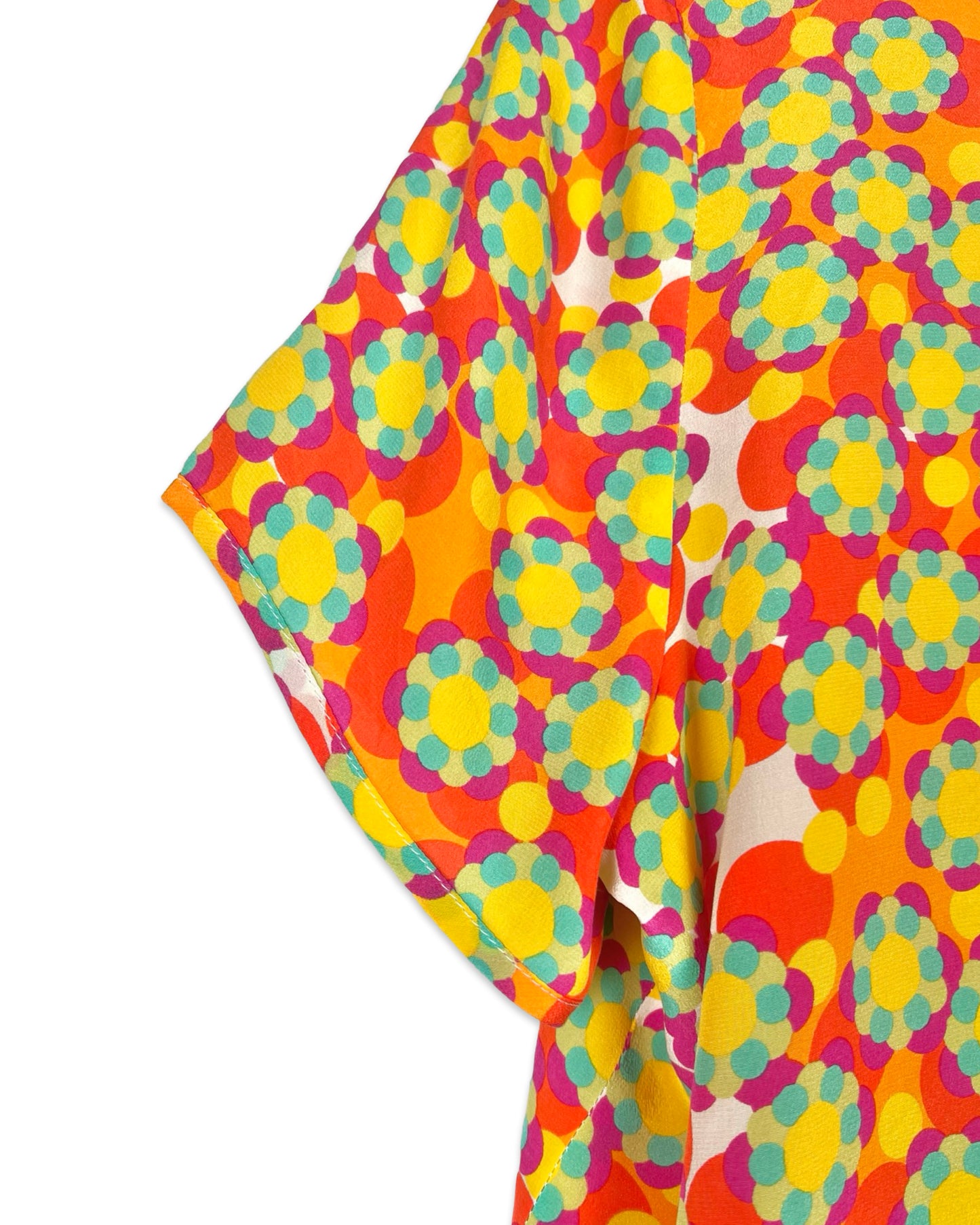 Vintage multicolor zijden top - L
