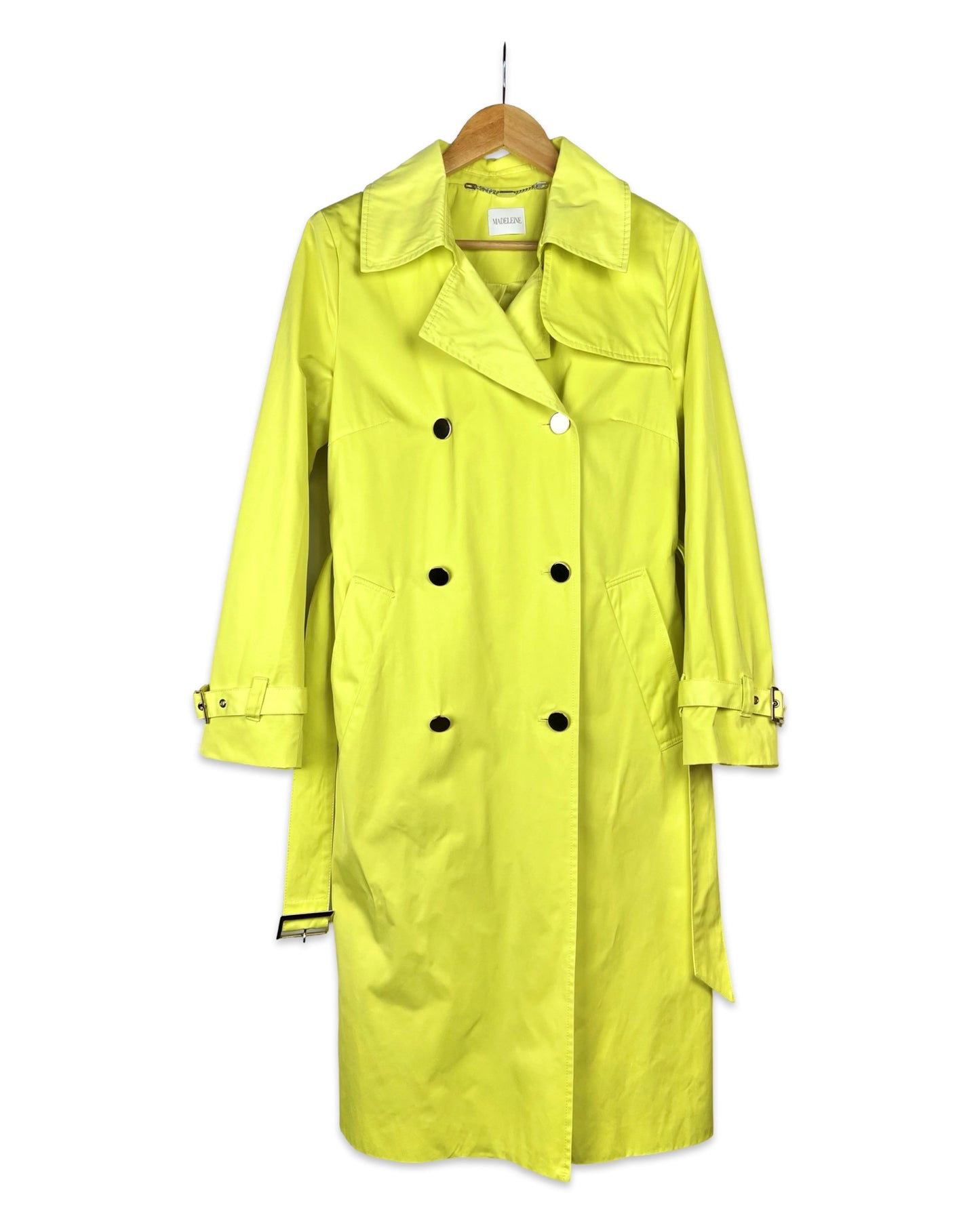 Highlighter gele trenchcoat - S