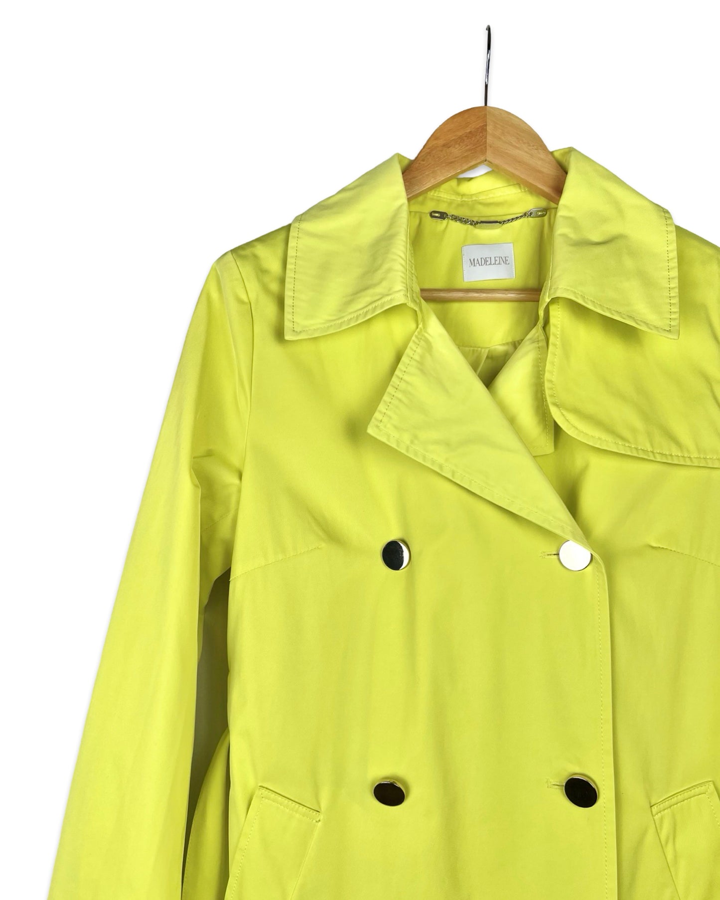 Highlighter gele trenchcoat - S