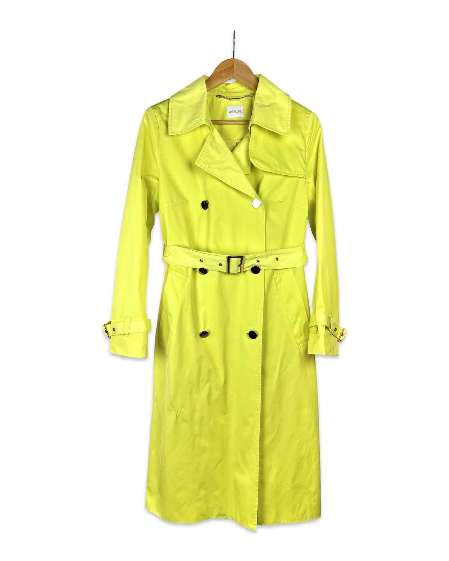 Highlighter gele trenchcoat - S