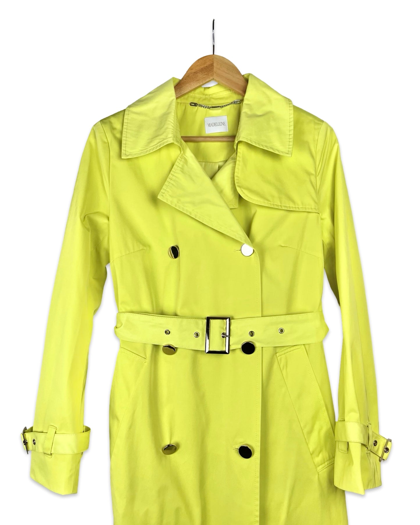 Highlighter gele trenchcoat - S