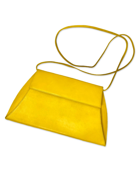 Vintage okergele leren tas