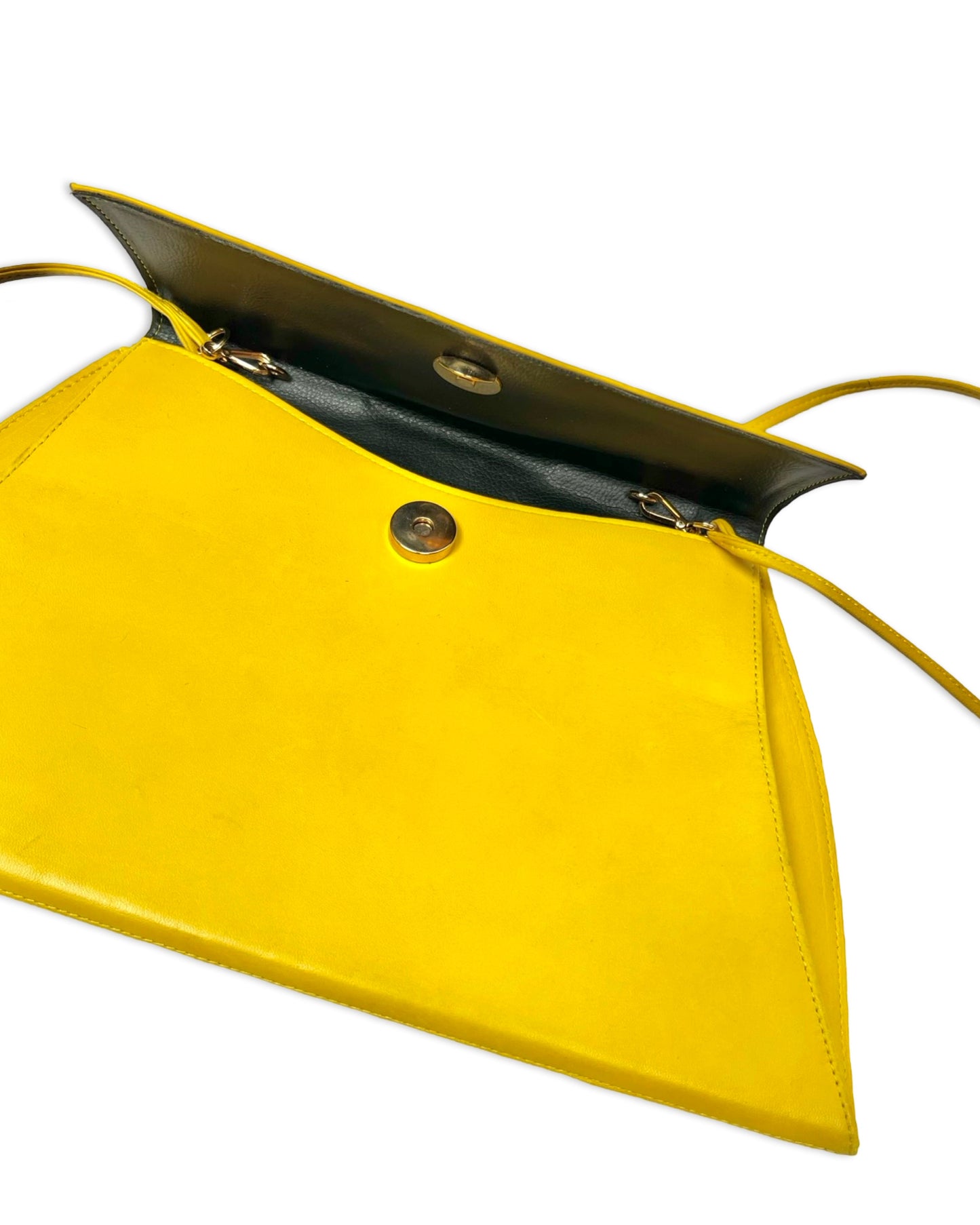 Vintage okergele leren tas