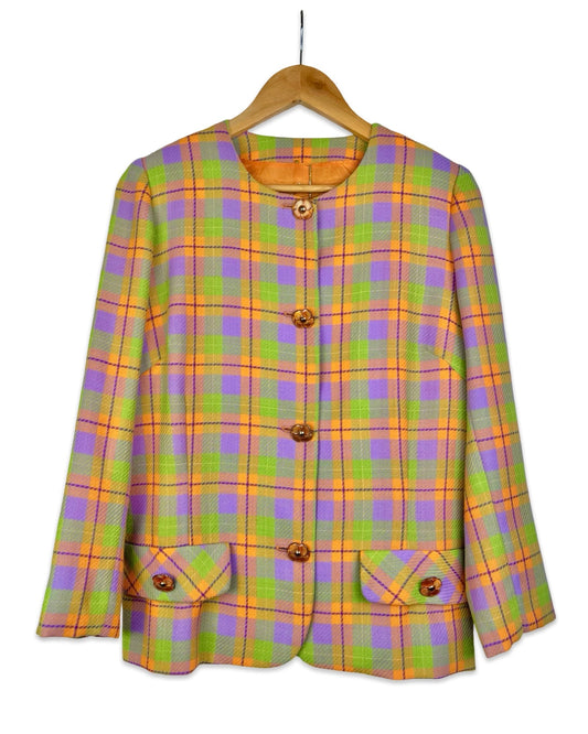 Checked wool vintage blazer - S/M