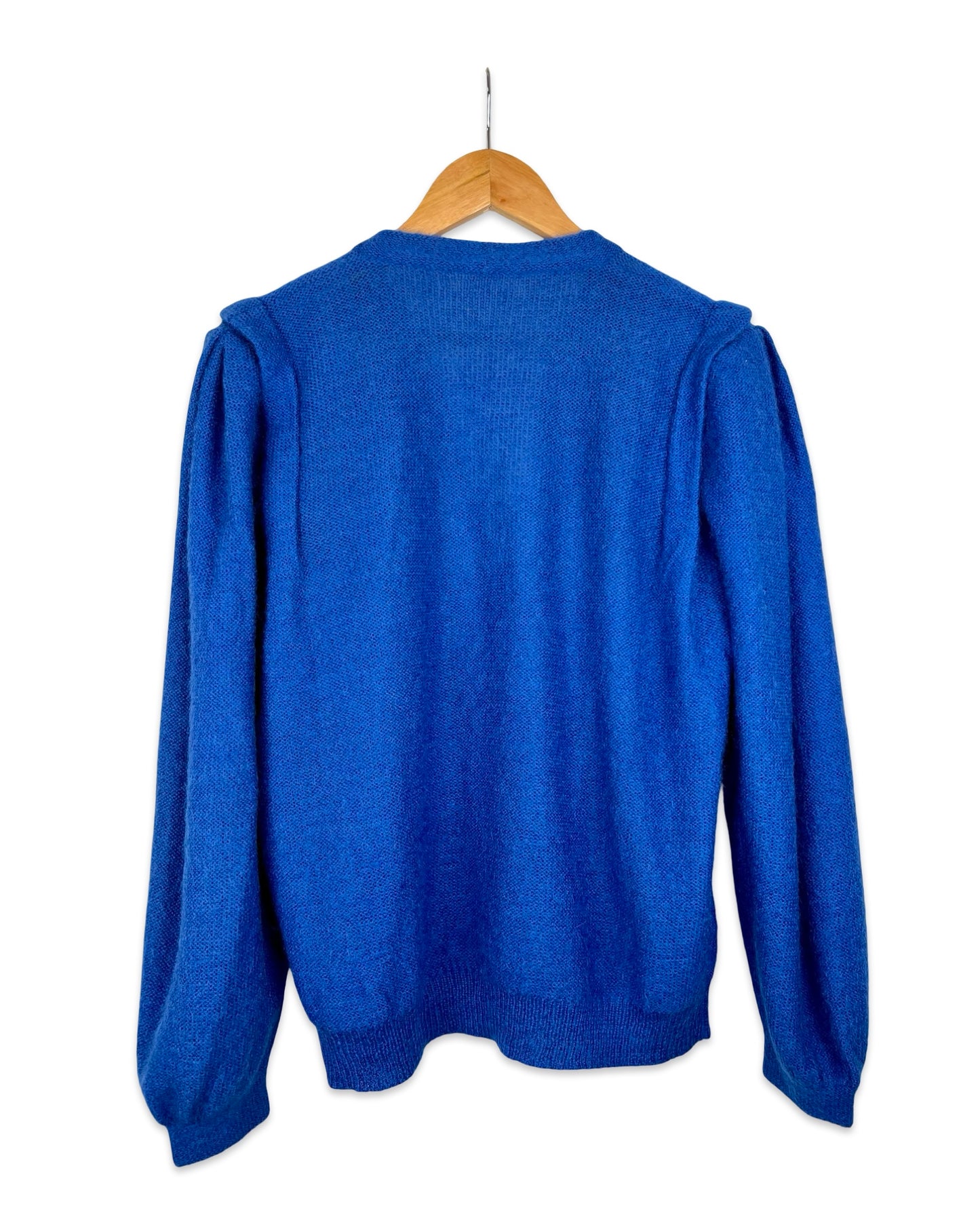 Vintage kobaltblauw vest met vlinders - L