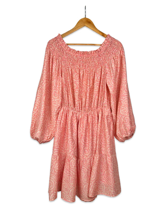 Salmon pink bohemian dress - M