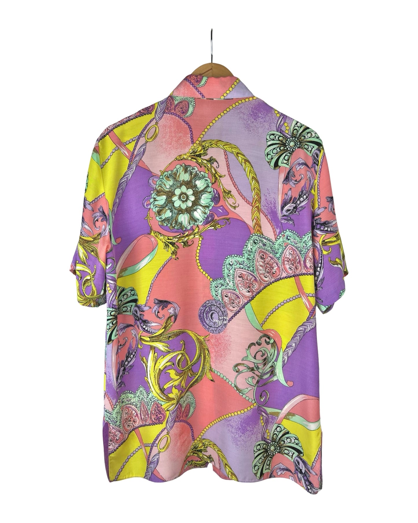 Vintage blouse met kleurrijke print - S/M