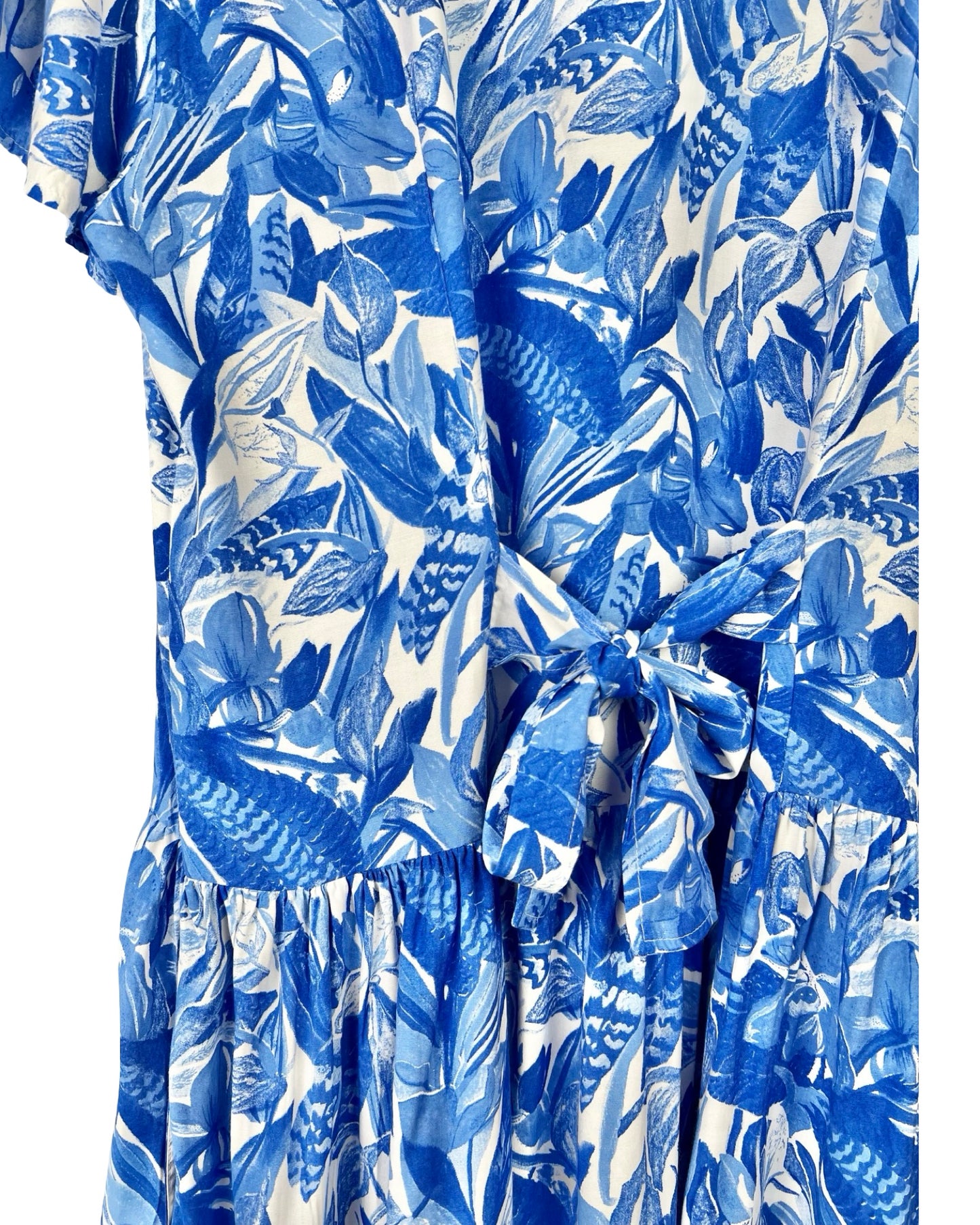 Vintage doorknoopjurk met print - XL