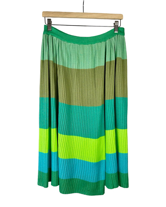 Vintage gebreide rok met strepen - M