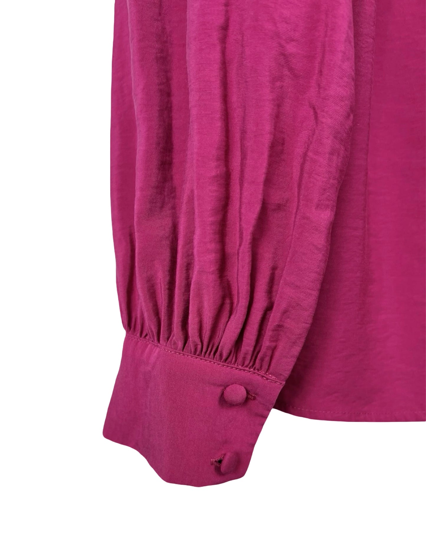 Fuchsia blouse met pofmouwen - L