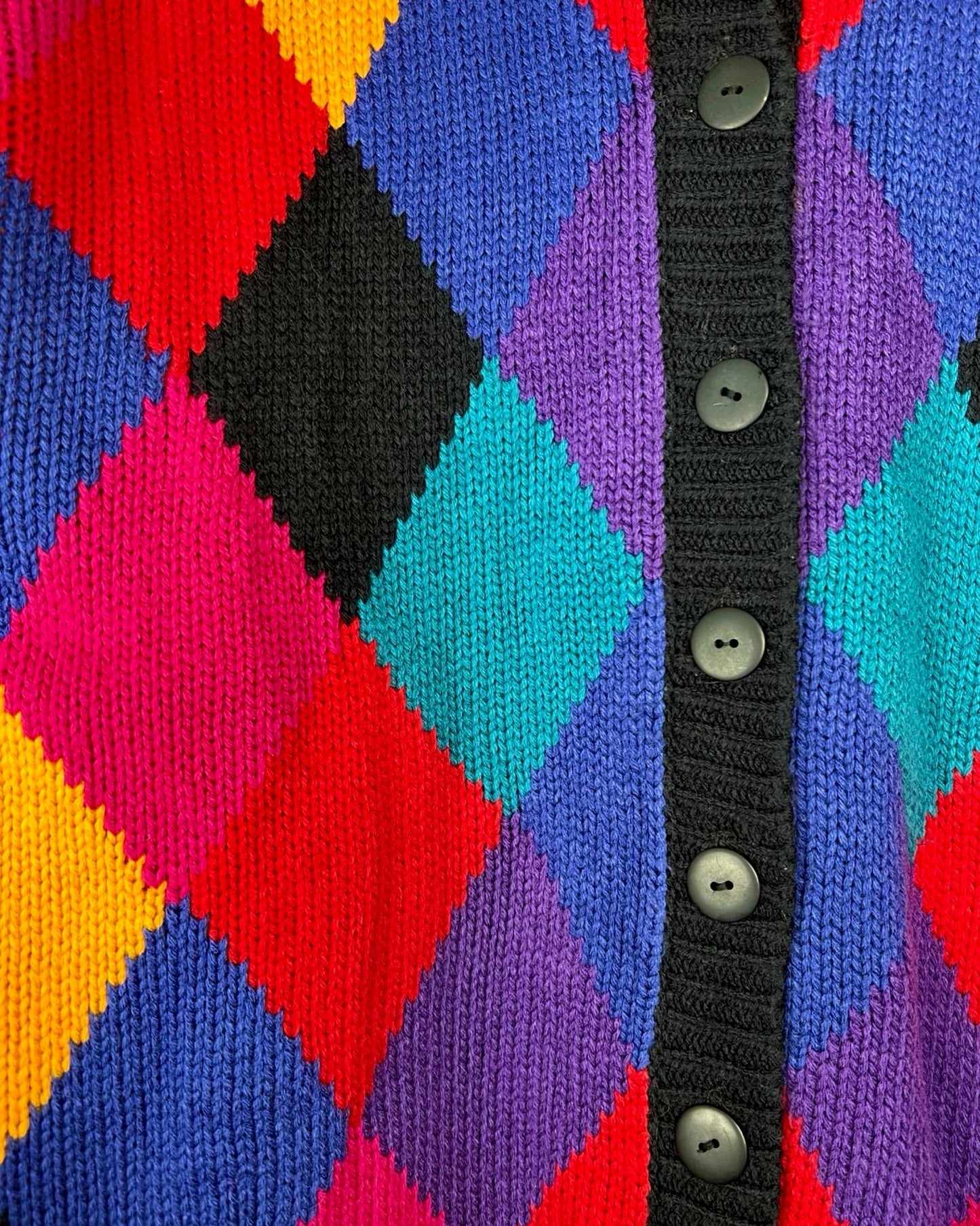 Vintage multicolor vest met ruiten - L - Petit Paris Vintage