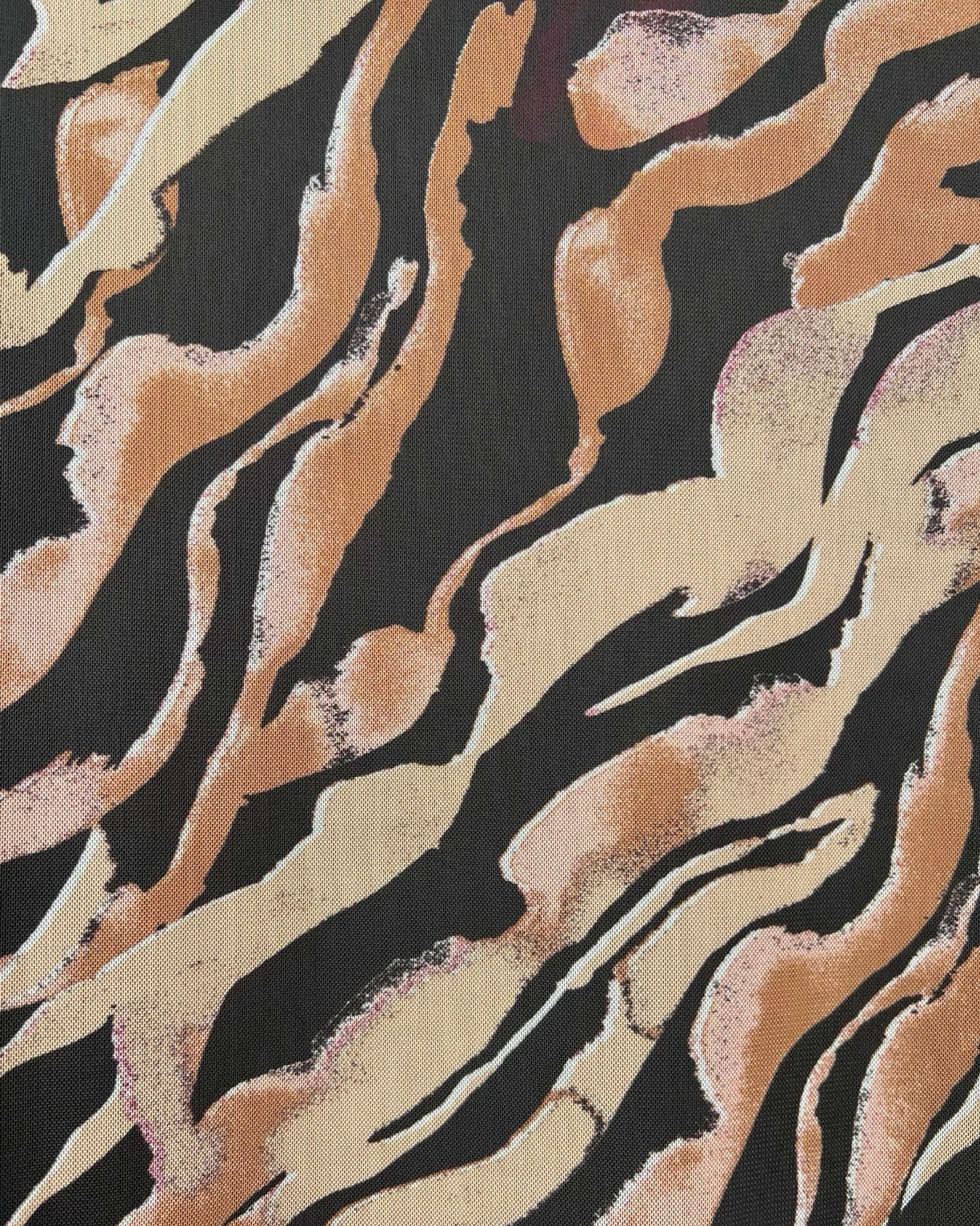 Mesh top met dierenprint - L