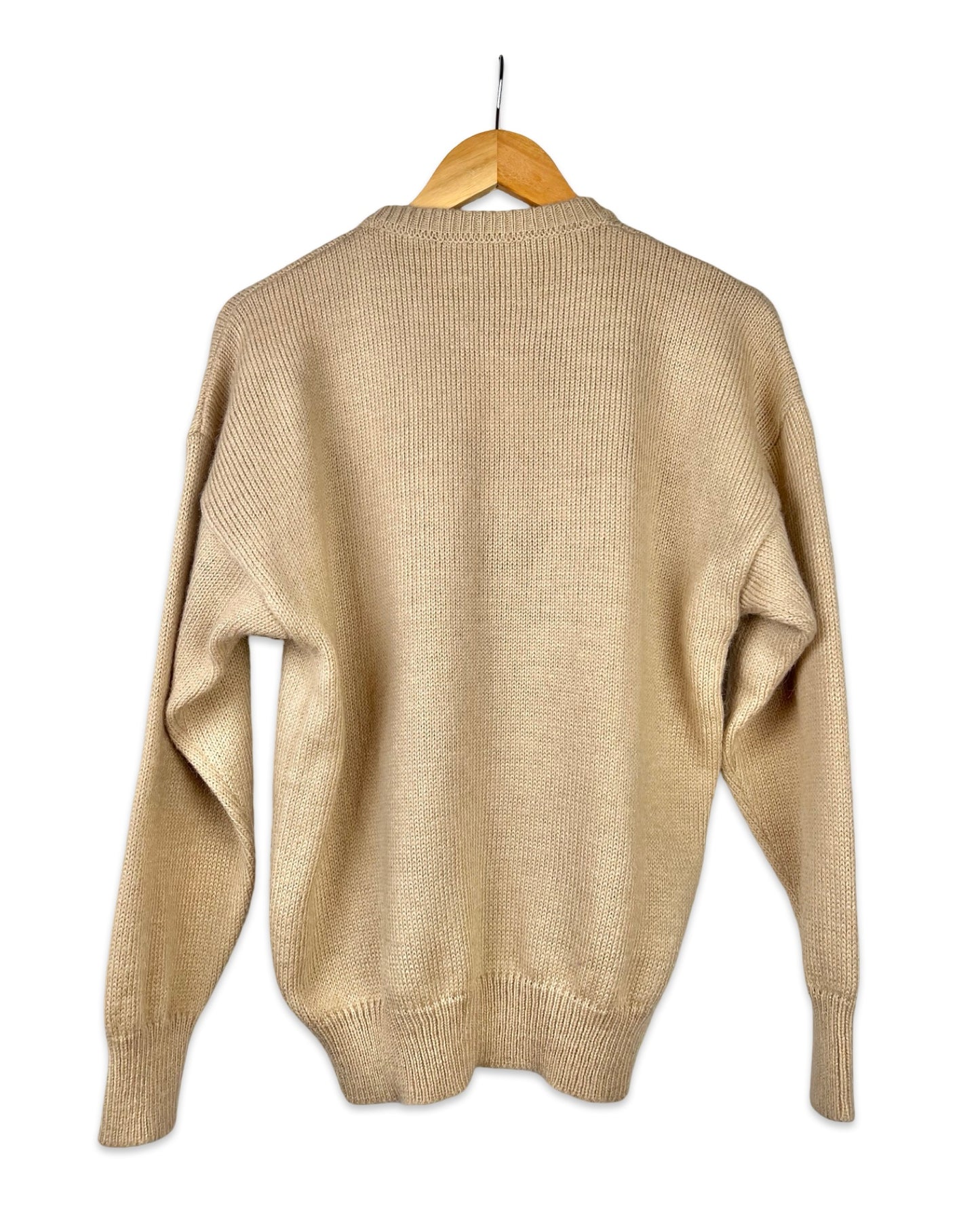 Vintage wollen herfst trui - L