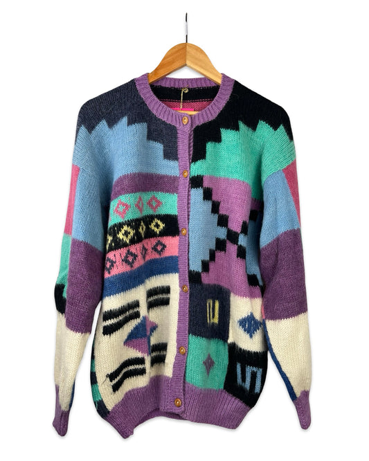 Vintage wollen pastel vest - XL