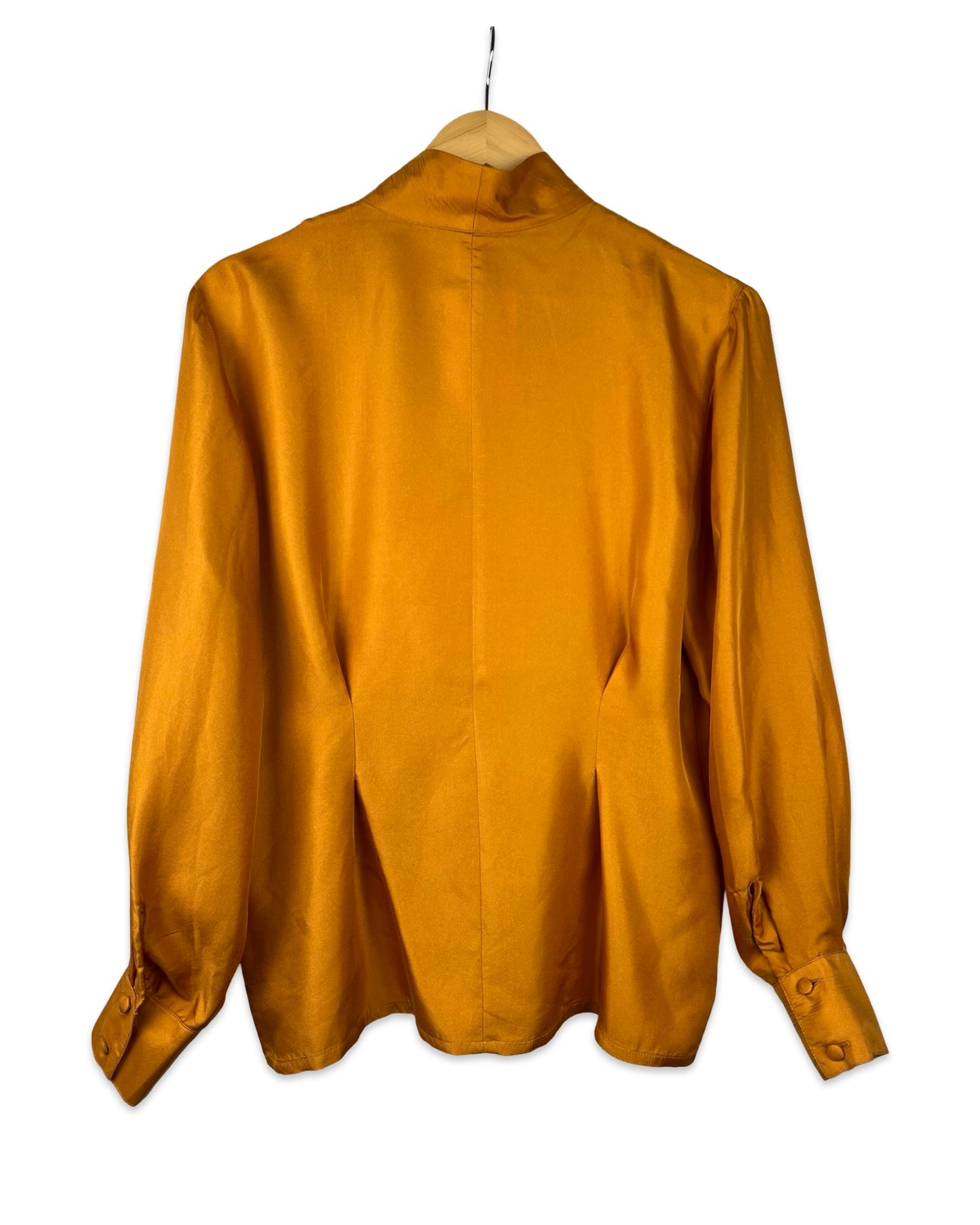 Gouden vintage zijden blouse - L