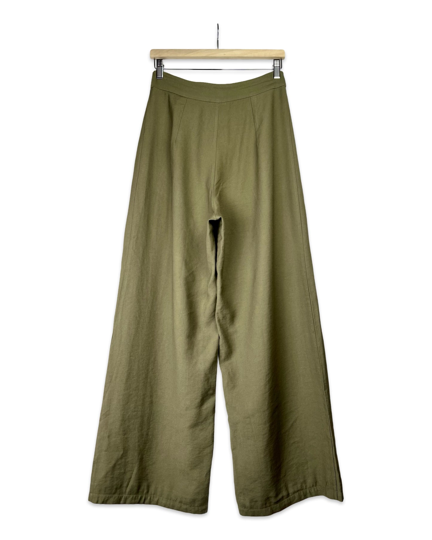 Olijfgroene wijde pantalon - S