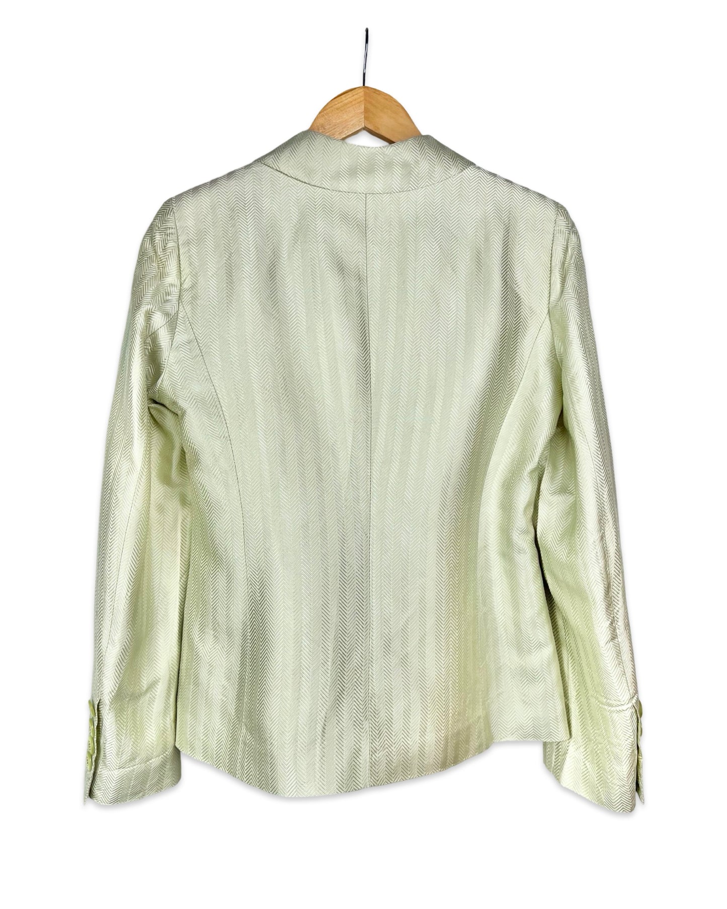 Pistache groene zijden blazer -  S