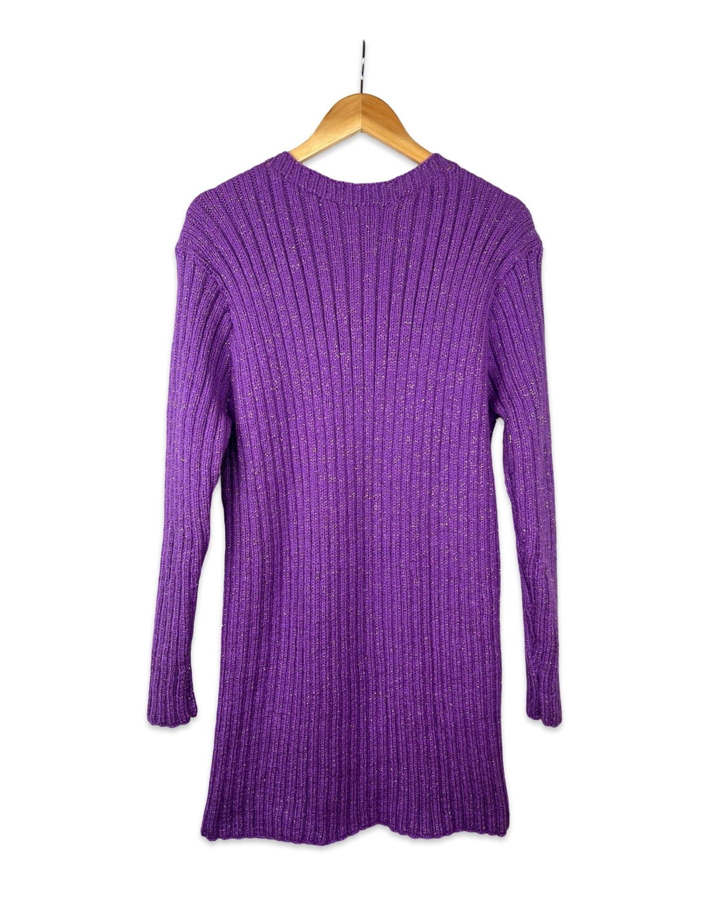 Vintage gebreide paarse jurk - L