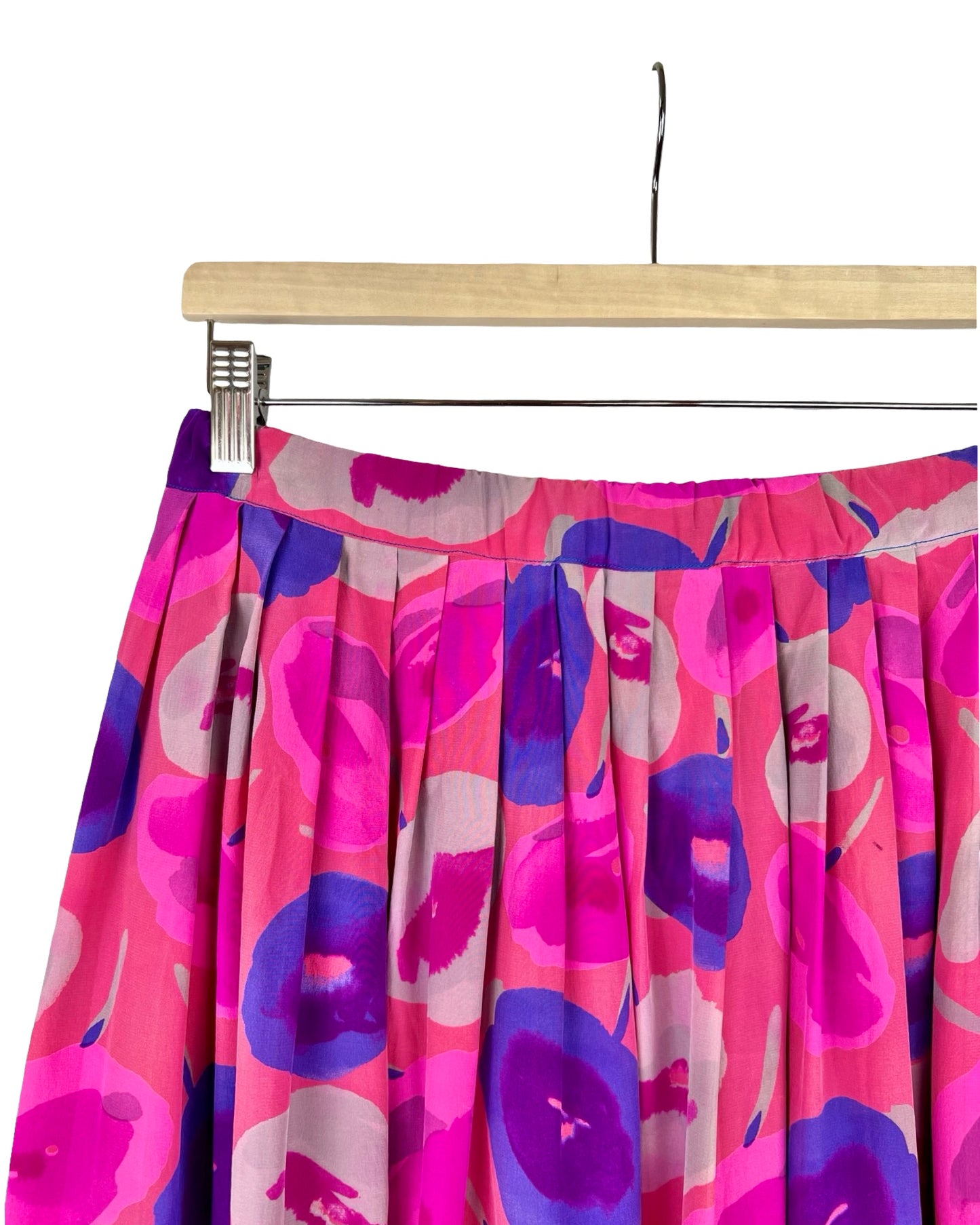 Vintage zijden rok met print - M/L