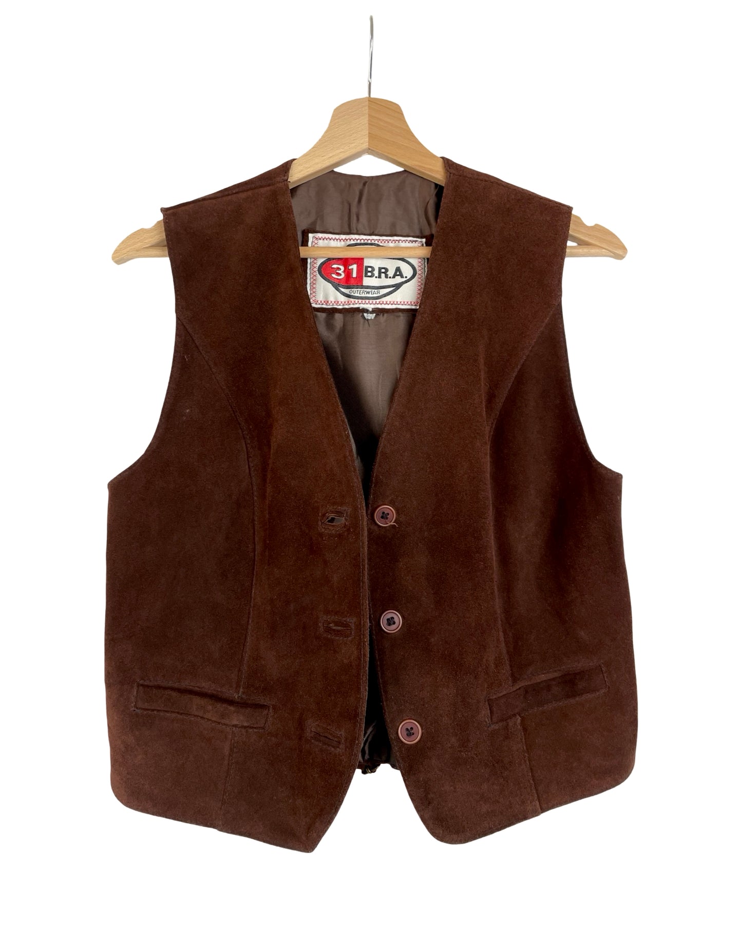 Bruin suède gilet - S