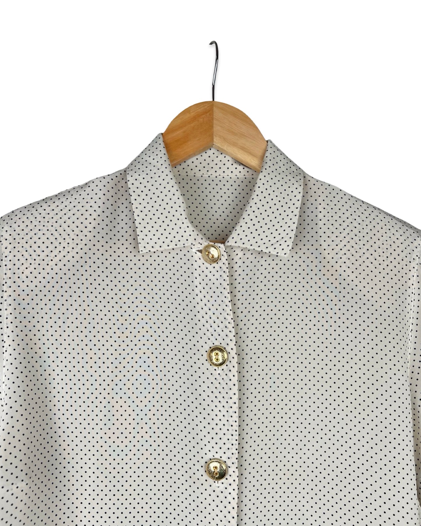 Zijden blouse met stipjes - L
