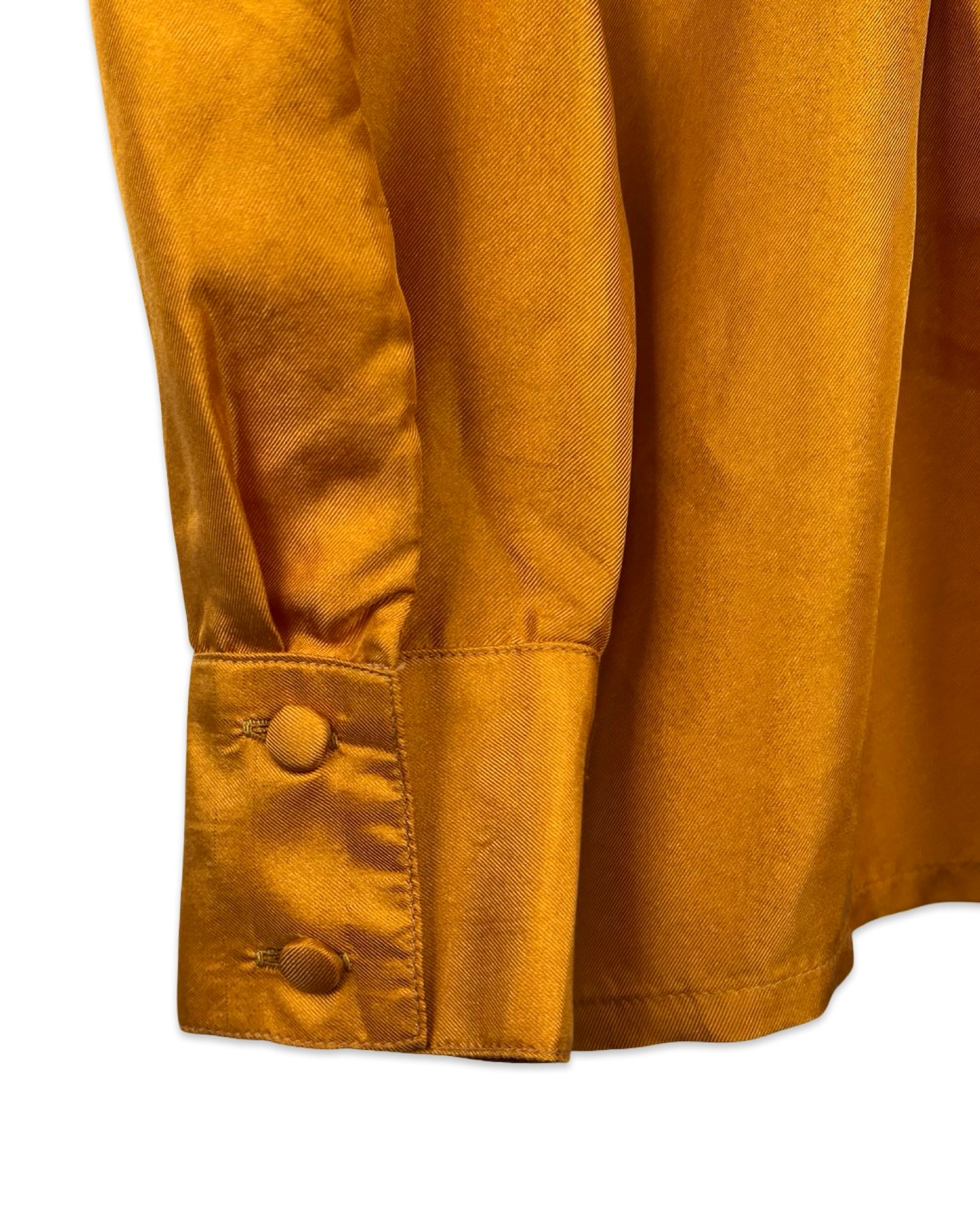 Gouden vintage zijden blouse - L