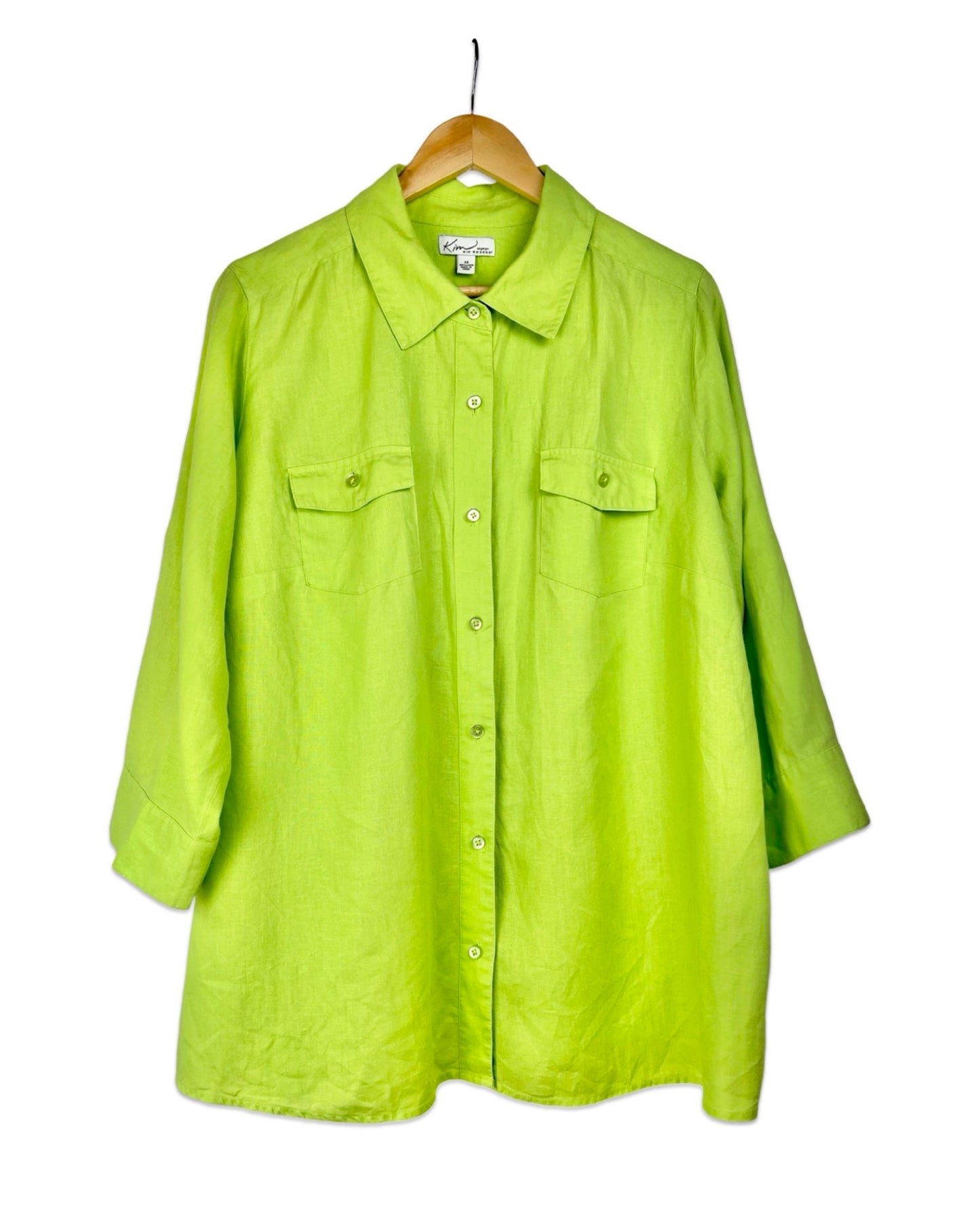 Groene linnen blouse - XL