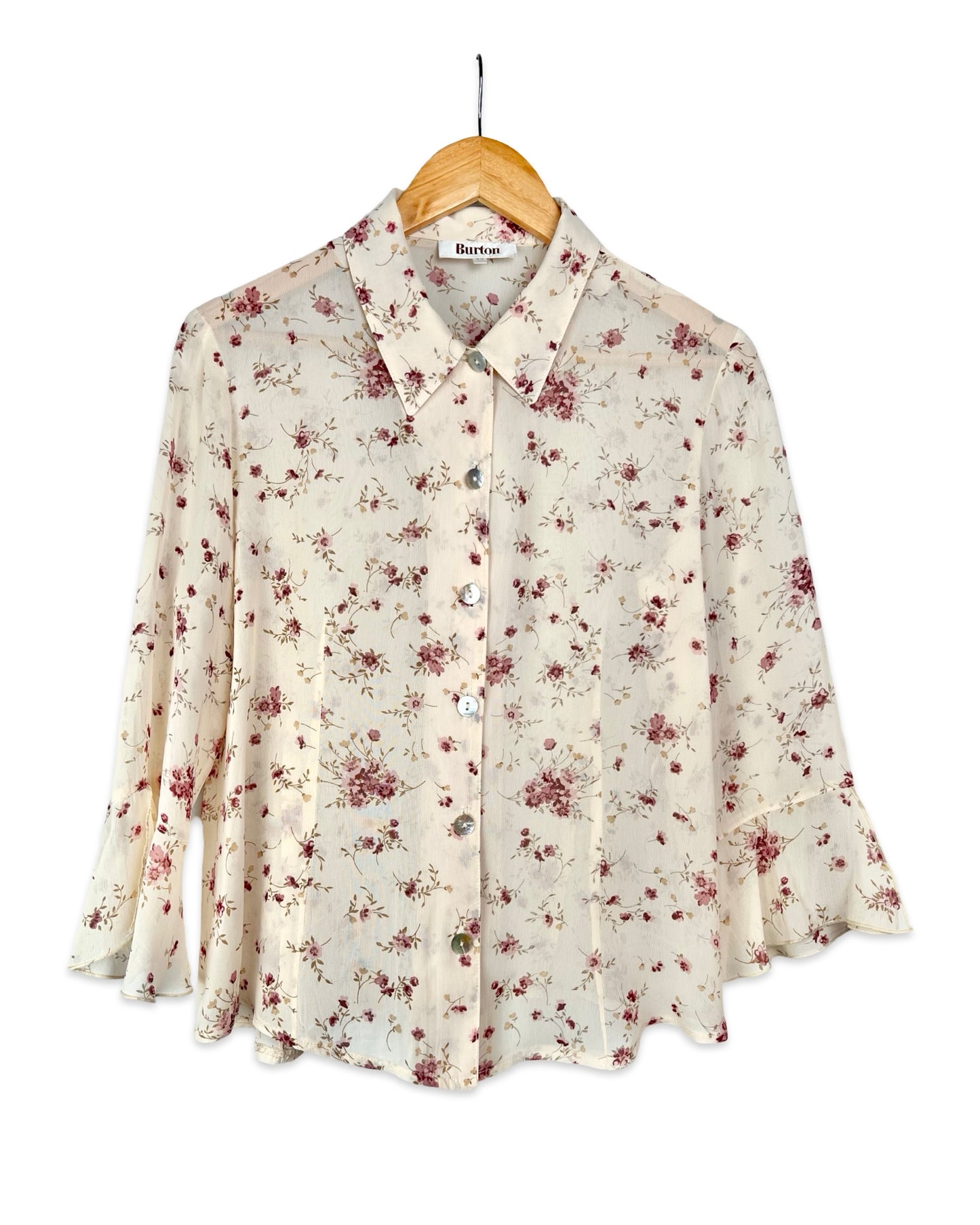 Vintage blouse met bloemenprint - M