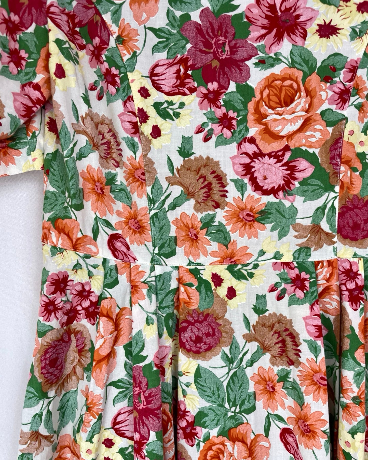 Bloemenjurk met pofmouwen - M/L