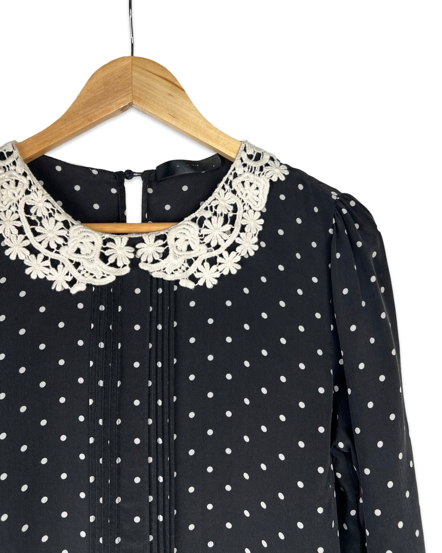 Zijden blouse met stippen - S