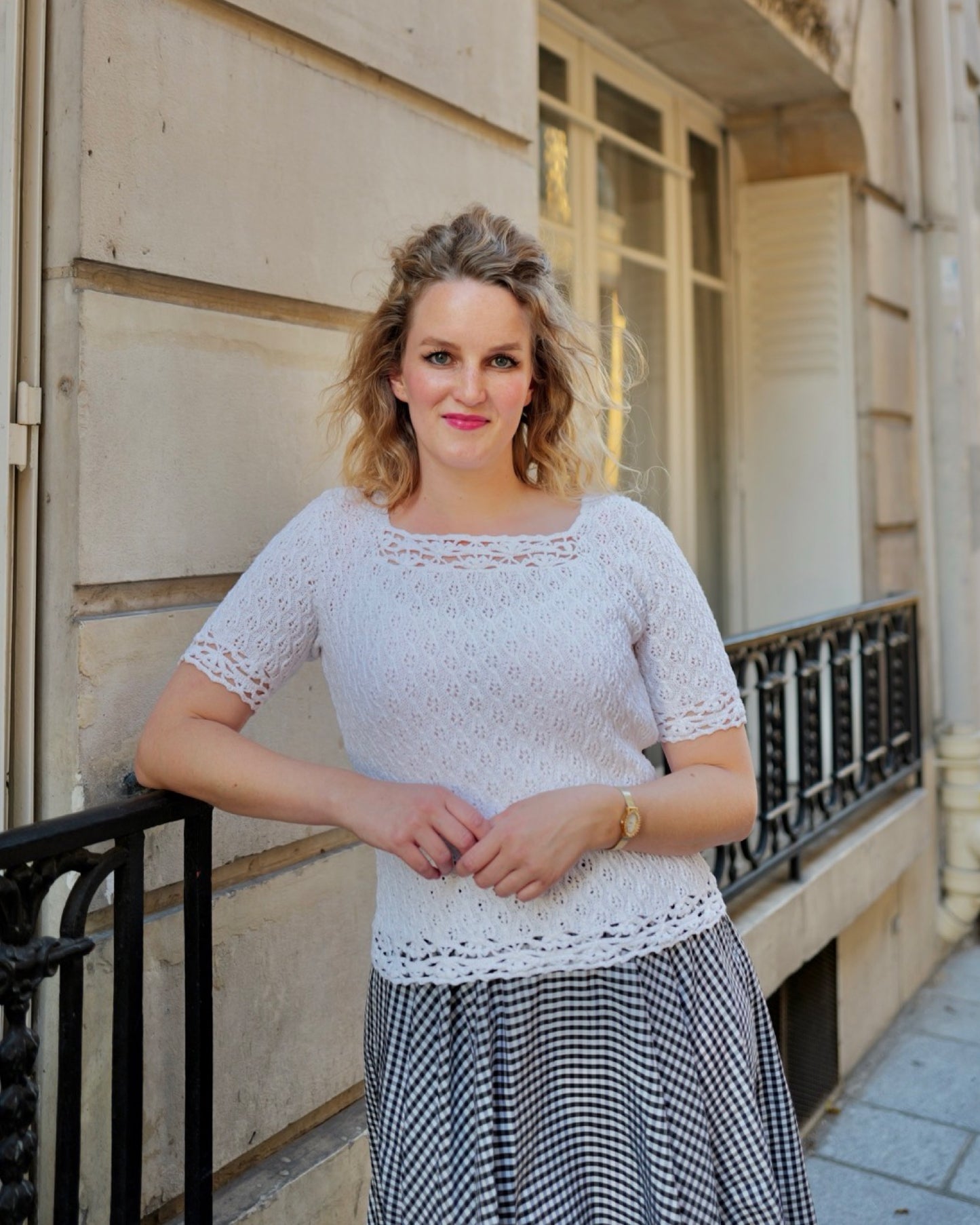 Gebreide vintage top - S