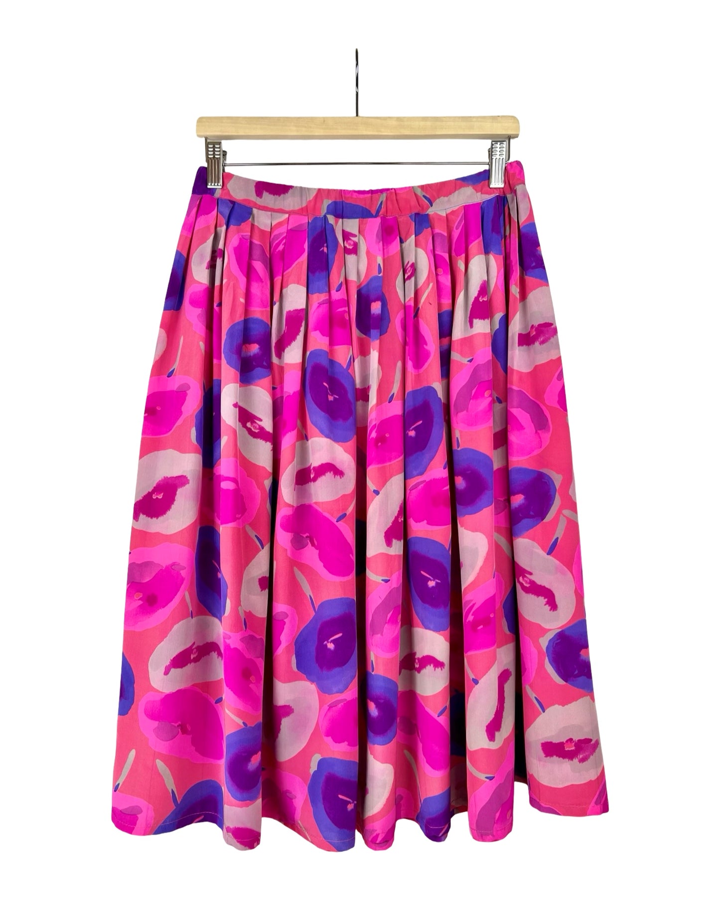 Vintage zijden rok met print - M/L