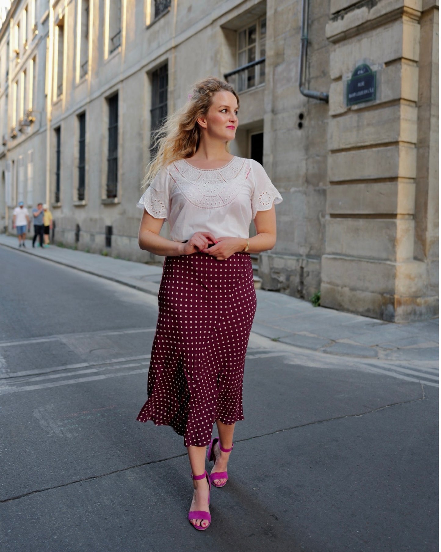 Viscose midirok met stippen - M