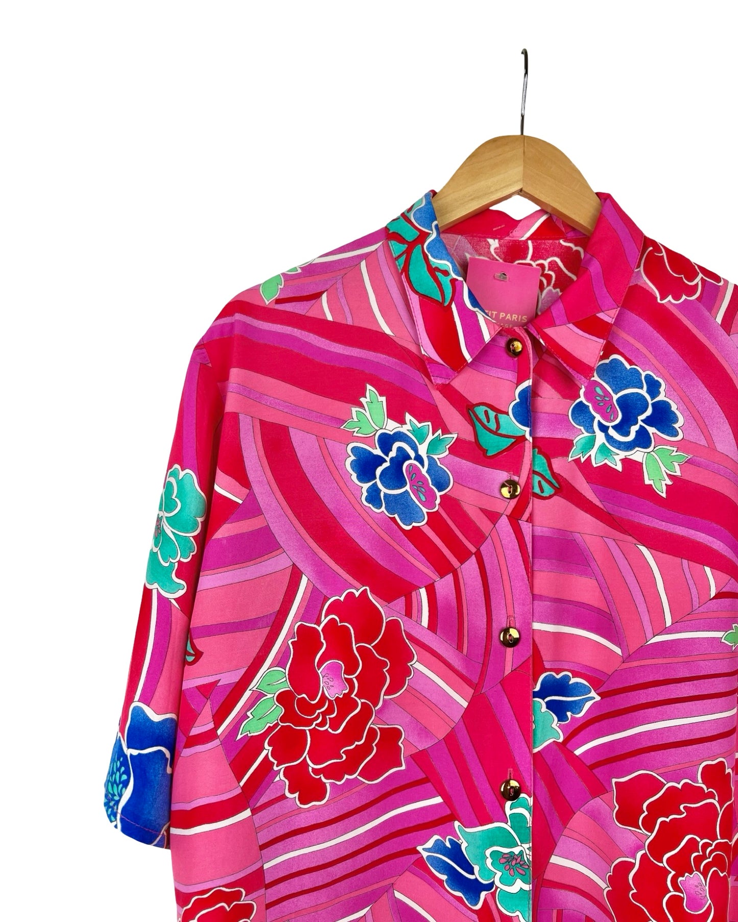 Vintage blouse met fantasie print - XL