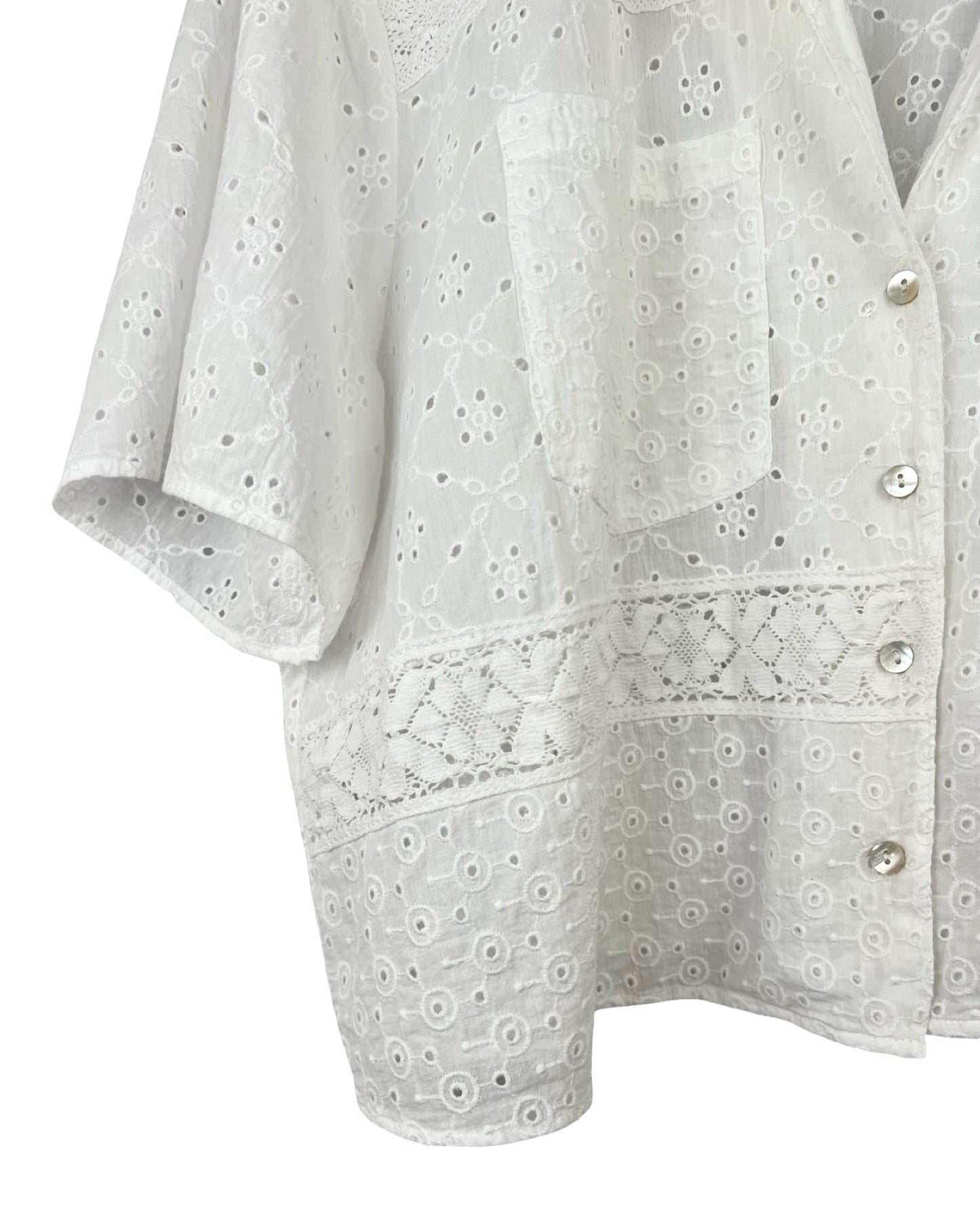 Broderie blouse - XXL