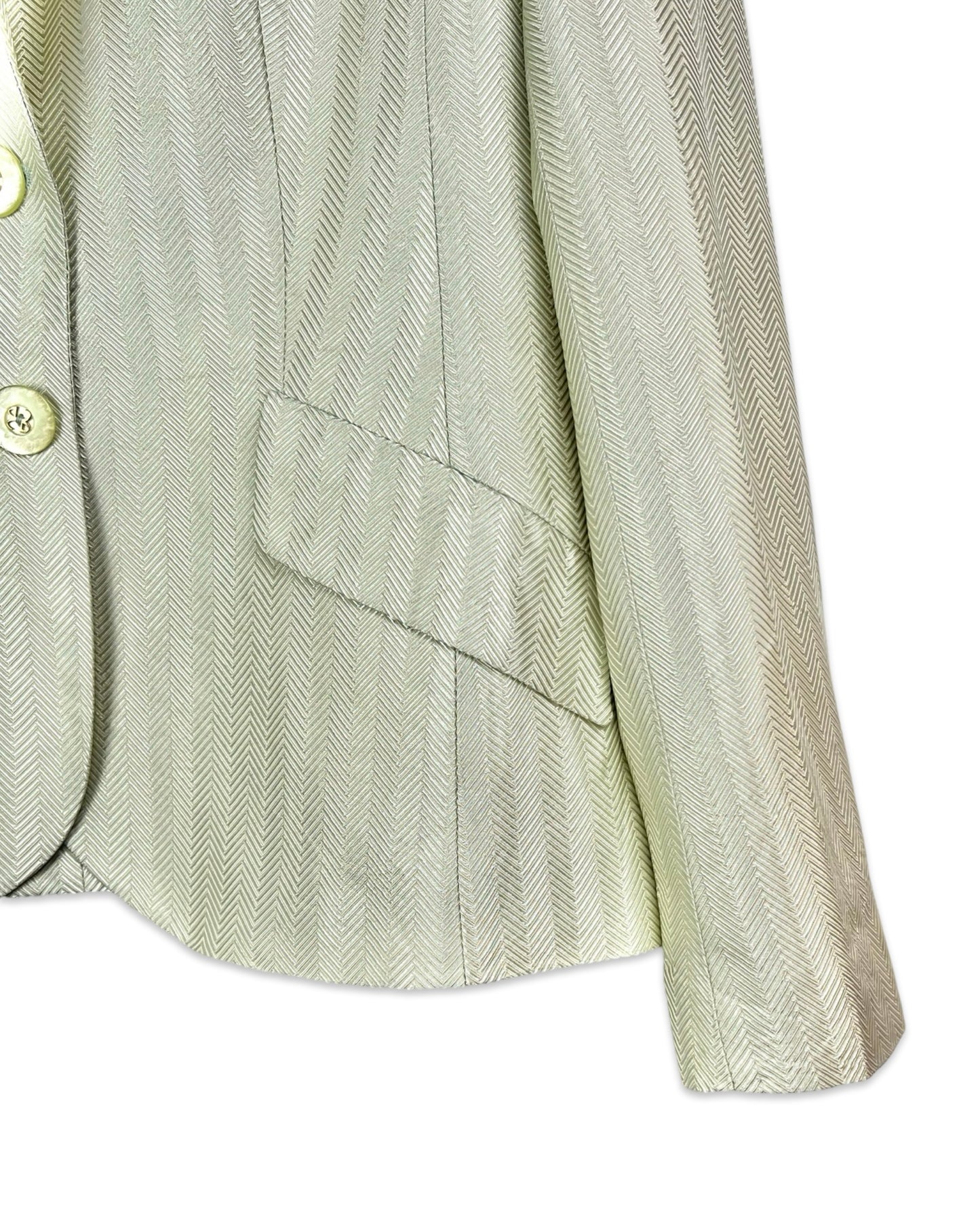 Pistache groene zijden blazer -  S