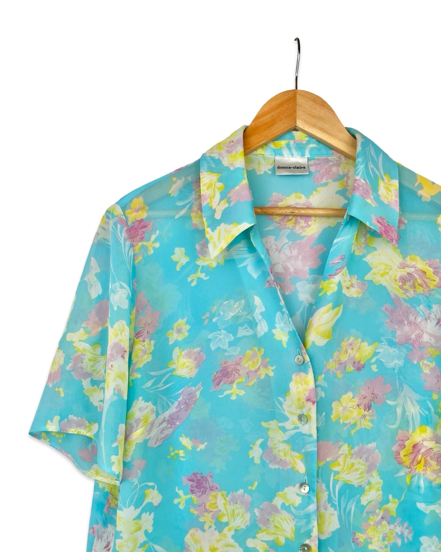 Vintage blouse met bloemen - XL