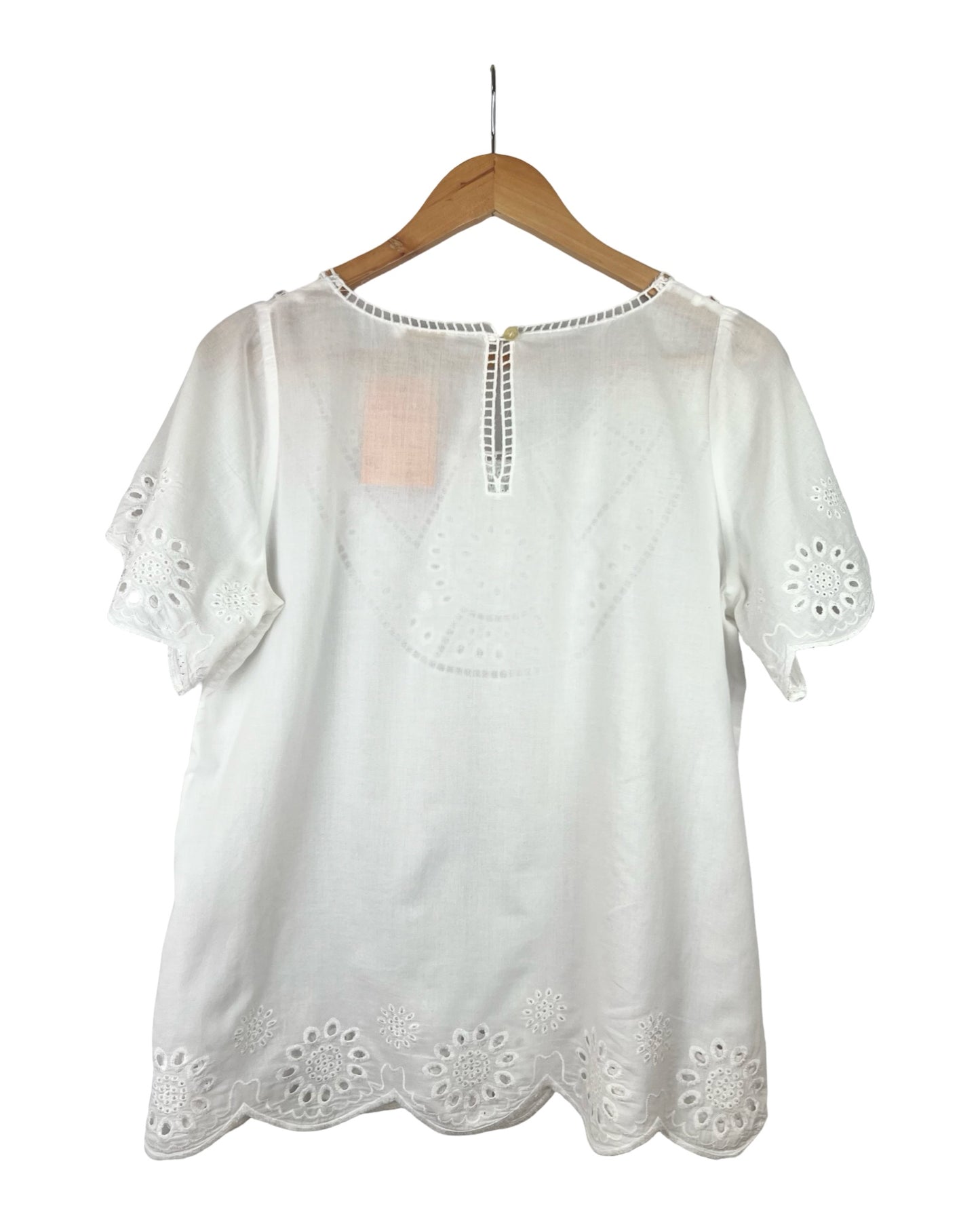 Witte broderie blouse - S/M