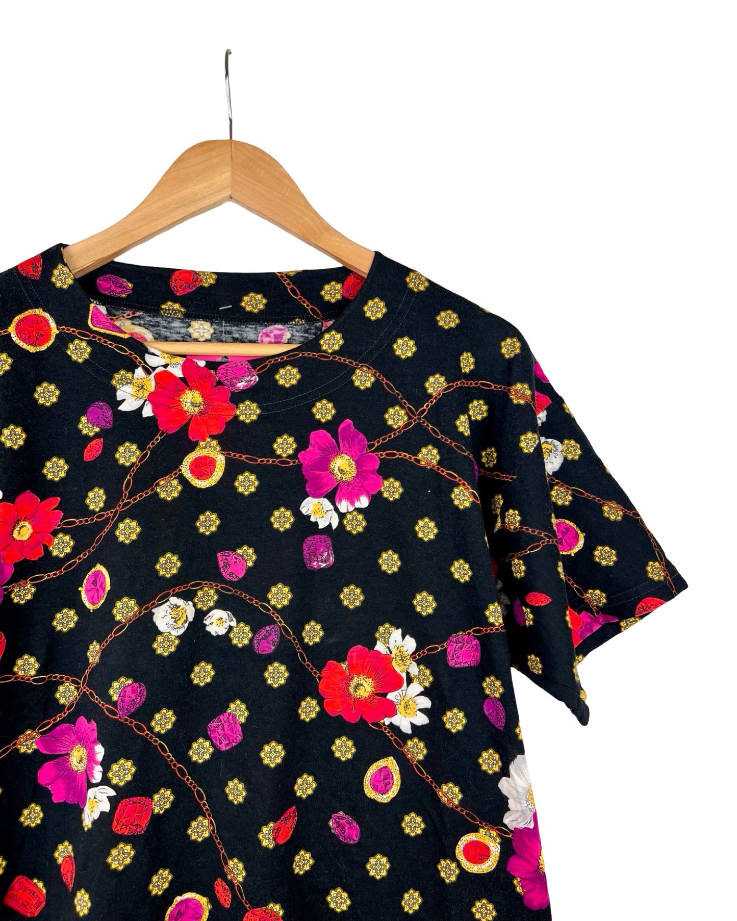 Vintage T-shirt met bloemen - M