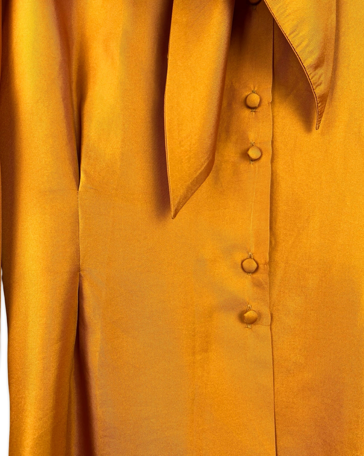 Gouden vintage zijden blouse - L