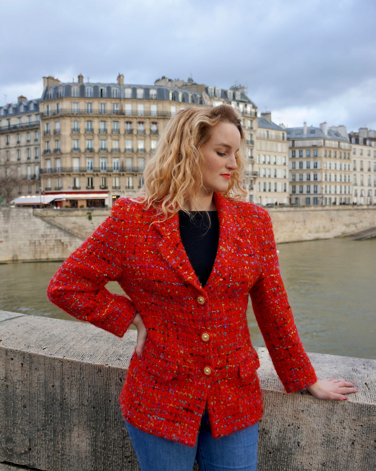 Bouclé blazer - M