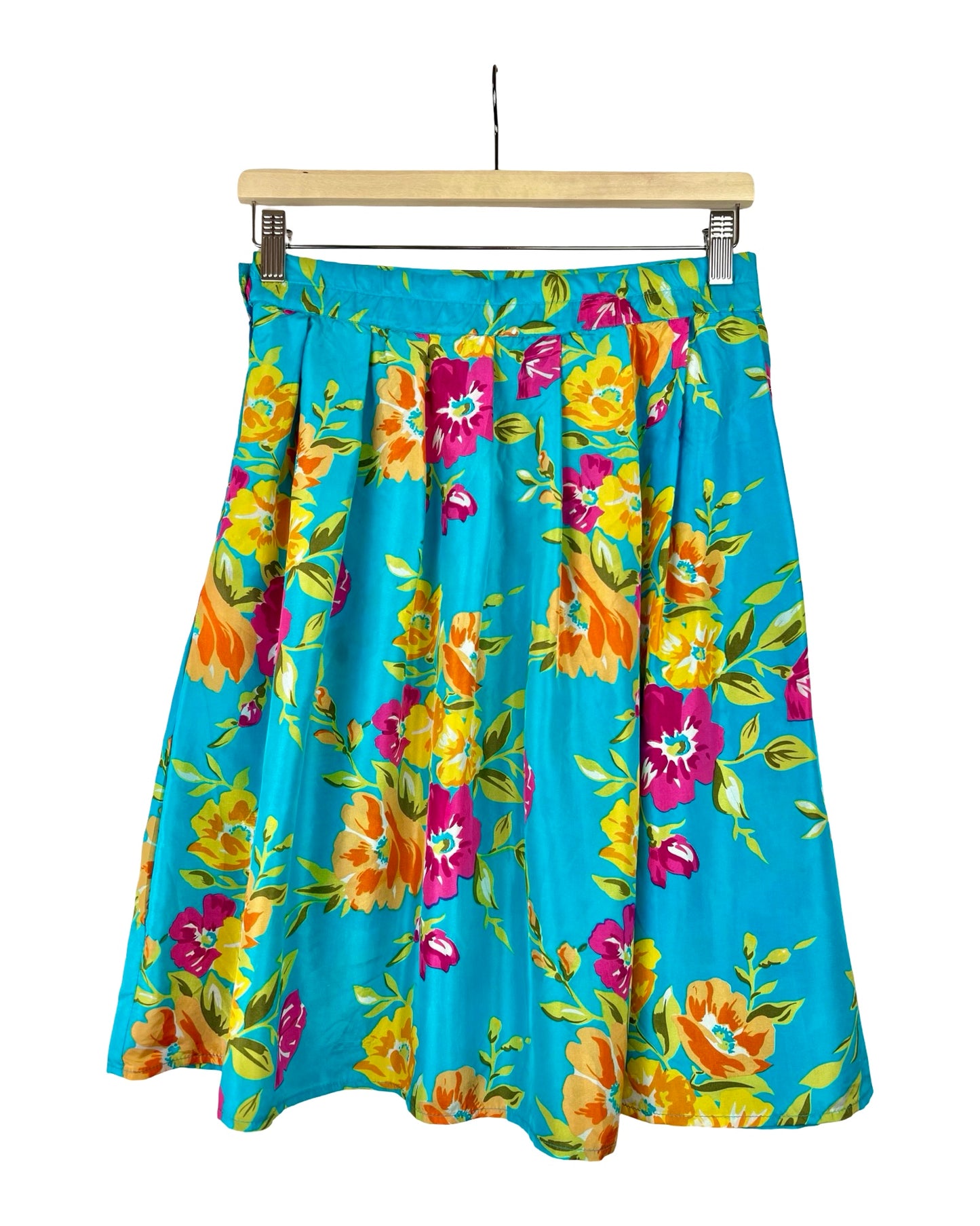 Zijden vintage bloemenrok - S/M