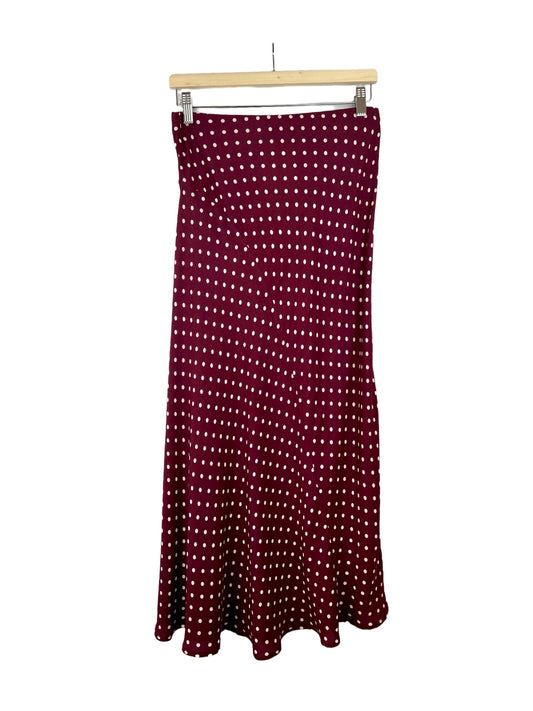 Polka dot viscose midi skirt - M