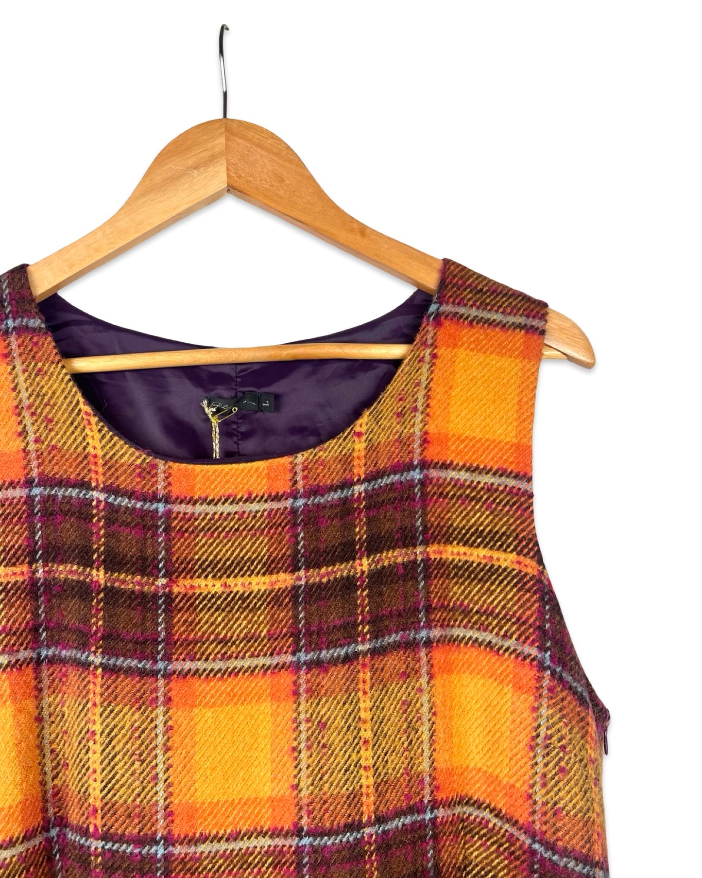 Geruite vintage jurk - L